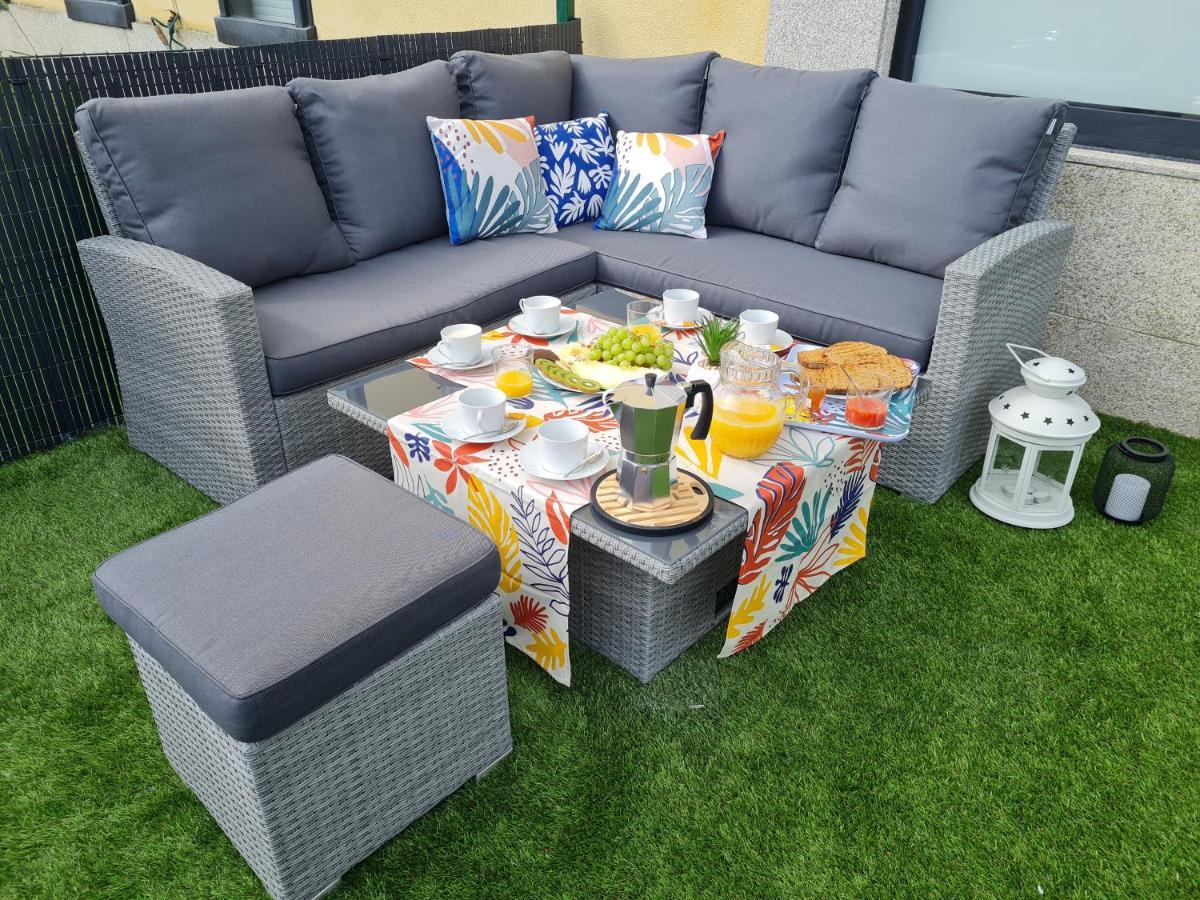 Garden Fisterra - Jacuzzi, Jardin Privado Y Vista Mar Apartment Bagian luar foto
