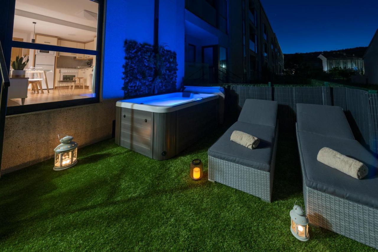 Garden Fisterra - Jacuzzi, Jardin Privado Y Vista Mar Apartment Bagian luar foto